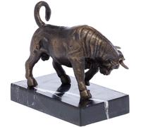 Bull bull cast iron with stone base figure sculpture book prop antique style