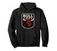 Bull City Durham NC 919 North Carolina Bull Head Mens Womens Pullover Hoodie