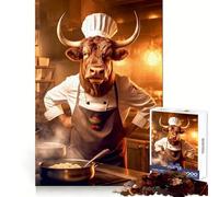 Bull Cooking Kitchen Cook Adult Jigsaw1000 Pieces Thought Challenge Slow Leisure Cut Precisely Thoughtful Gift (50x75cm)
