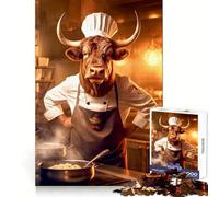 Bull Cooking Kitchen Cook Jigsaw for Adults1000 Pieces Cognitive Skill Soothing Downtime Solid Lock Ideal Xmas Gift (38x52cm)