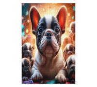 Bull Dog 1000 Piece Jigsaw Puzzle for Adults Cute Dog Pet Long Weekend Project Satisfying Challenge No Duplicate Pieces for Hobbyists 1000 PCS