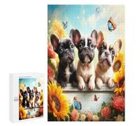 Bull Dog 1000 Piece Jigsaw Puzzles All Ages Cute Dog Pet Jigsaws Evening Wind-Down Activity Challenging Home Decor Stress Relief 1000 PCS
