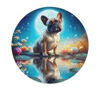 Bull Dog 120 Piece Round Puzzle Cute Dog Pet Animal Shape All Ages Educational Puzzle Creative Challenge Gift for Families Home Decor Inspiration 120 PCS