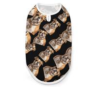 Bull-dog in Bitcoin Necklace Fashion Dog Shirts Printing Pet Clothes Sleeveless Pets Vest for Dogs Puppy Cats S