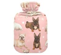 Bull Dog Peach Minimalist Water Bottle for hot Water with Soft Cover, 2L hot compresses for The Body for Neck and Shoulder Pain Relief