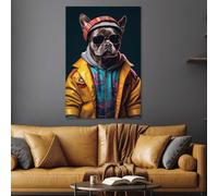 Bull Dog Tempered Glass Wall Art