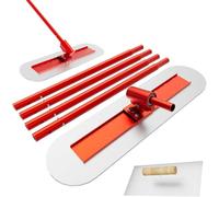 Bull Float Concrete Tools, 48''×8'' Magnesium Aluminum Alloy Concrete Float with 4 Combinable Handles, Concrete Bull Float with Carrying Toolbox, Concrete Bull Float Kit for Concrete Finishing (Red)
