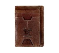 BULL GUARD Mens RFID Blocking Leather Slim Card Case Wallet | Secure Front Pocket Card Holder for Cash Bills ID Credit Cards | Durable Compact & Lightweight Design, Wilderness Eagl Brown, Casual