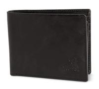 RFID Bifold Leather Wallet For Men with Flip Up ID in Vintage Buffalo Brown, Boulder Black - Vintage Black, 3.5 x 4.5, Vintage