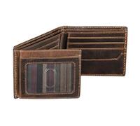 BULL GUARD RFID Blocking Bifold Wallets for Men with 2 ID Windows - Large Capacity Full Grain Leather Credit Card Wallet…, Wild Mustang Brown, Minimalist