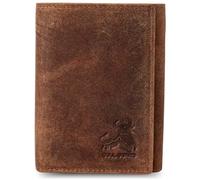 BULL GUARD RFID Genuine Leather Trifold Wallets for Men ID Window, Secret Pocket, Adventure Brown - Vintage Crazy Horse, Real Leather Trifold Wallet for Men With Rfid Blocking, Compact Design With Id
