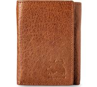 BULL GUARD RFID Genuine Leather Trifold Wallets for Men ID Window, Secret Pocket, Adventure Brown - Wild Buffalo Brown, S, RFID Wallet