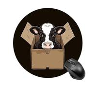 Bull Head Box Round Gaming Mouse Pad Non-Slip Rubber Base Mousepad Travel Office Mousepads for Desk Funny Waterproof Computer Mouse Mat Cute Laptop Mouspad 7.8x7.8 Inch