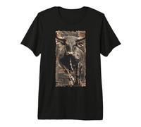 Bull Head Taurus Horns Animal Lover Wild Bull Premium T-Shirt