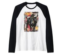 Bull Head Taurus Horns Animal Lover Wild Bull Raglan Baseball Tee