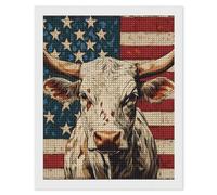 Bull Head U.S.A Flag Diamond Art Kits Accessories Full Square Drill 5D Painting Craft Home Wall Decor