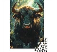 Bull in The Forest 1000-Piece Puzzle for Adults, 70x50cm/1000pcs; to Complete Gradually over A Weekend; White Pieces with A Smooth Surface