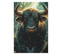 Bull in The Forest Wooden Jigsaw Puzzle for Adults, 1000 PCS