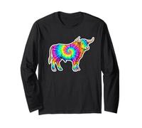 Bull Lover Tie-Dye, Taurus The Bull Multicolor Horoscope Long Sleeve T-Shirt