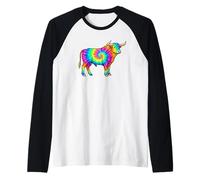 Bull Lover Tie-Dye, Taurus The Bull Multicolor Horoscope Raglan Baseball Tee