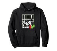 Bull Market TRADER - Trading Chart Distressed Design Pullover Hoodie