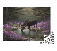 Bull Moose in The Forest Jigsaw Puzzles Challenge Toy Educational Games Home Decoration for Adults& Teenager Age 14 Years Up 1000pcs (75x50cm)