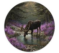Bull Moose in The Forest,Rätsel Für Erwachsene 1000pcs (67.5x67.5cm),Herausforderungsspiele