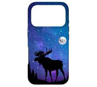 Bull Moose Under The Full Moon Mystical Magical Night Sky Case for iPhone 17 Pro
