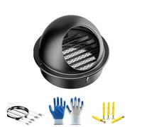 Bull Nose External Vent, Extractor Fan Vent Grille, Ventilation Cover Stainless Steel, Air Vent Round Wall Vent, Outlet Metal Ventilation Grille Ducting Suit or Industrial Applications(Black,100mm)