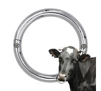 Bull Nose Ring - Rustproof Breeding Tools Outdoor, Stainless Steel Cattle Nose Rings | Sturdy Silver Septum Ring, Multifunctional Cattle Veterinary Instruments Cattles Tethering Rings