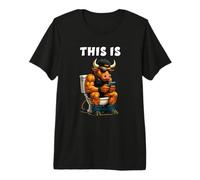 Bull On The Toilet Smartphone Funny Sarcasm Bullshit Premium T-Shirt