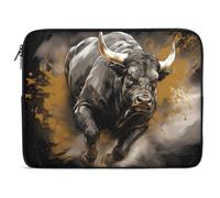Bull Painting Bullfight Laptop Case Sleeve Bag 12inch Durable Shockproof Protective Computer Carrying Cover Briefcase