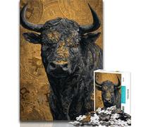 Bull Painting Jigsaws 1000 Pieces for Teenagers,Stress Reliever Difficult Challenge Deal As Gifts for The Whole Family (75x50cm)