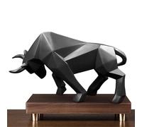 Bull Sculpture - Gypsum Figure Mythology, Resin Material Representing Good Cattle Bull Riding | Figurine Home Decor, Good Cattle Bull Riding Geometric Shape For Home Stock Market Decor