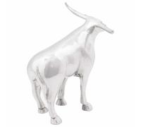 Bull Sculpture Silver Aluminium Decorative Contemporary Artistic Statue vidaXL