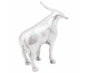 Bull Sculpture Silver Aluminium Decorative Contemporary Artistic Statue vidaXL