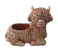 Bull Shaped Potted Statue Crafted from Resin Material, Unique Art Piece to Elevate Your Decor Game