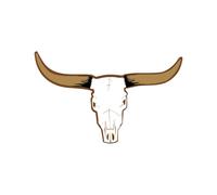 Bull Skull Iron on DIY Screen Print Transfer Patch for Fabric Long Horn