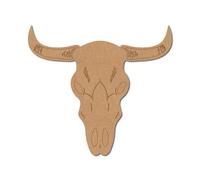 Bull Skull Pre Marked Design 1 - Premium MDF & Plywood Embellishments Laser Cut Craft Shapes for Scrapbooking, Card Making, DIY Decor, Weddings & Personalized Projects