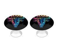 Bull Skull Texan Texas Kitchen Cupboard Handles Cute Cabinet Drawer Knobs 2 Pack