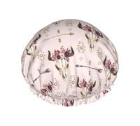 Bull Skull Tribal Print Double Layers Shower Cap Bathing Shower Caps Ladies Men Shower Caps Salon Home Use
