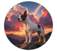Bull Terrier 1000 Piece Jigsaw Pet Dog Round Jigsaw for Adults And Kids Colorful Unique Challenge Games Scene Creative 1000pcs (67.5x67.5cm)