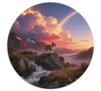 Bull Terrier 1000 Piece Jigsaw Pet Dog Round Puzzles for Adults And Kids Colorful Unique Challenge Games Scene Creative 1000pcs (67.5x67.5cm)