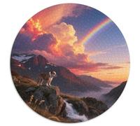 Bull Terrier 1000 Piece Jigsaw Pet Dog Round Puzzles for Adults And Kids Colorful Unique Challenge Games Scene Creative 1000pcs (67.5x67.5cm)
