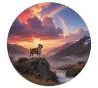 Bull Terrier 1000 Piece Jigsaws Pet Dog Circular Jigsaw for Adults And Kids Colorful Unique Challenge Games Scene Creative 1000pcs (67.5x67.5cm)