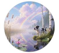 Bull Terrier 1000 Piece Jigsaws Pet Dog Round Puzzles for Adults And Kids Colorful Unique Challenge Games Scene Creative 1000pcs (67.5x67.5cm)