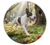 Bull Terrier 1000 Pieces Jigsaw Pet Dog Round Jigsaw for Adults And Kids Colorful Unique Challenge Games Scene Creative 1000pcs (67.5x67.5cm)