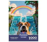 Bull Terrier 1000 Pieces Jigsaw Puzzles Cute Pets Jigsaw Puzzles for Kids Staycation Kill Time Wall Decoration Birthday Gifts Age 14+ ForAdults 38x26cm/1000pcs
