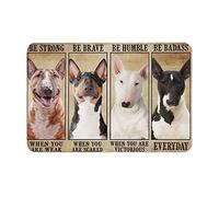 Bull Terrier Be Strong When You Are Weak Indoor Doormat Bath Rugs Non Slip Front Door Mat Floor Mats For Bathroom Bedroom Living Room Entrance Rugs Decor Accessories 16X24Inch