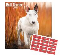 Bull Terrier Calendar 2026 | 16 months | with FREE Organisational Stickers